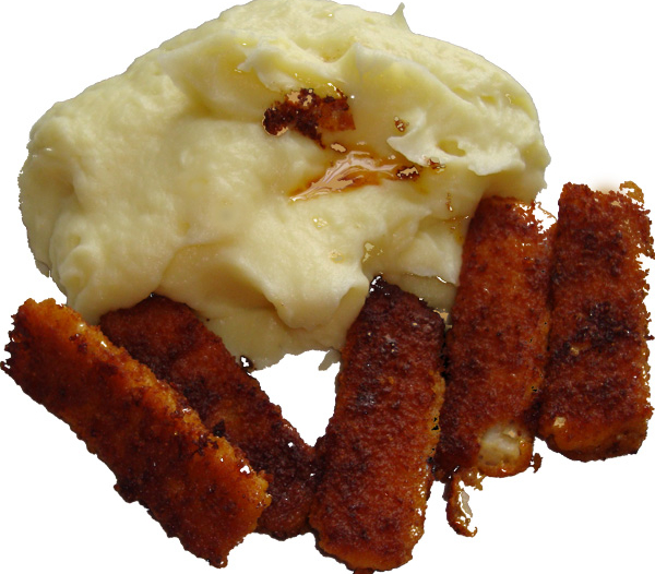Kartoffelpürre mit Fischstäbchen