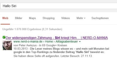 Top Suchergebnisse dank hohem google Author Rank.. 15 Top Suchergebnisse dank hohem google Author Rank..