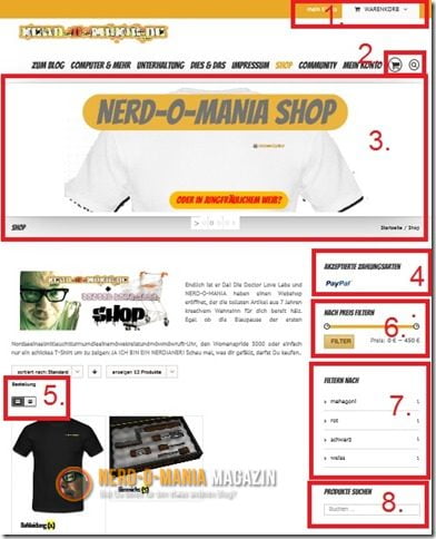 Shop Backend Übersicht