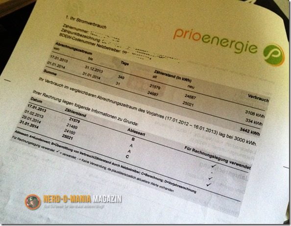 Rechnung Prioenergie