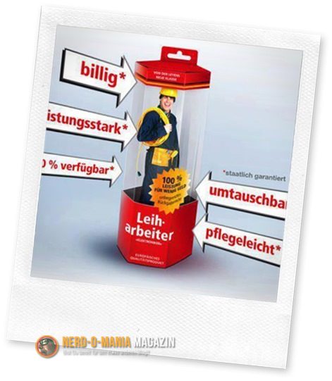 Leiharbeiter in Geschenkbox