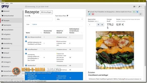 Grocy Rezepte