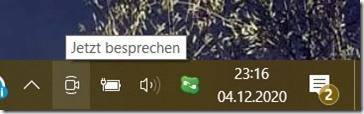Neu in Windows 20H2 - Skype Besprechung