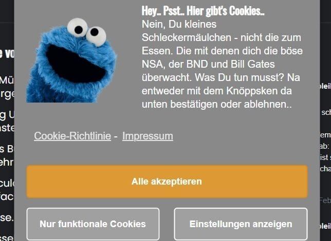 Cookie-Infos müssen nicht langweilig sein – Kreativität zaubert ein lächeln auf die Gesichter.. 6 Cookie-Infos müssen nicht langweilig sein – Kreativität zaubert ein lächeln auf die Gesichter..