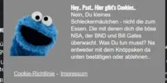 Cookie-Infos müssen nicht langweilig sein – Kreativität zaubert ein lächeln auf die Gesichter..