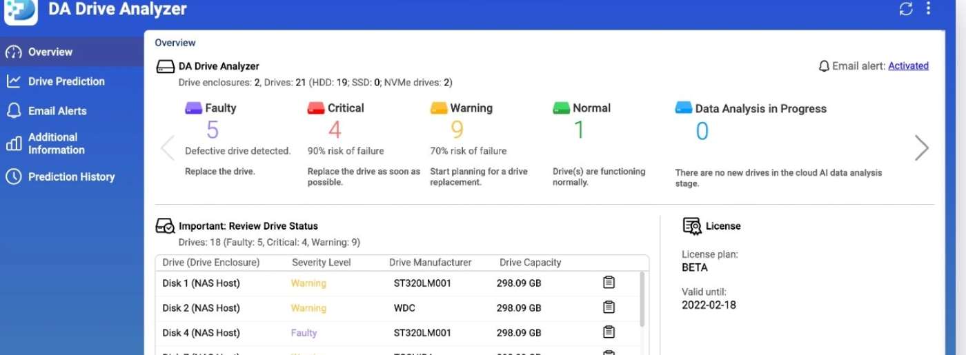 QTS 5.0 Feature ULINK Drive Analyzer bald verfügbar..