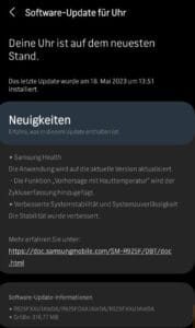 SAMSUNG Galaxy Watch5 Temperaturmessung - Update im Mai 2023