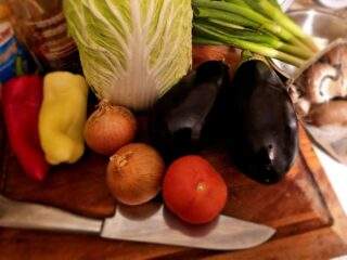 gebratene Aubergine - es wird gemüsig..