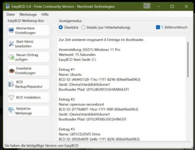 PC mit Musik booten - easyBCD unter Windows