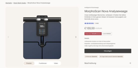 der Renpho MorphoScan Nova Test - absolut Fit im Jahr 2026.. 7 Renpho MorphoScan Nova Test - renpho Webseite