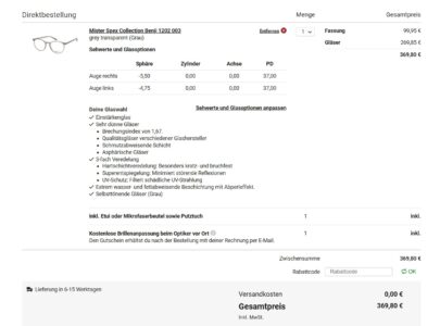 VISILOOX Brillen - wesentlich preiswerter als andere Online-Optiker